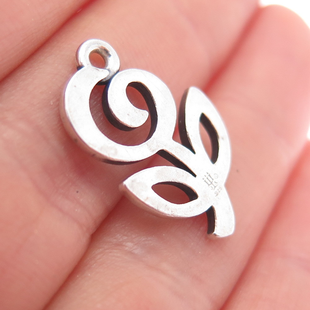 JAMES AVERY 925 Sterling Silver Vintage Rose Flower Charm Pendant - Picture 2 of 7